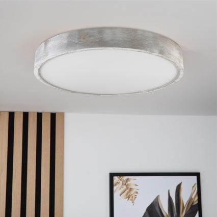 Brilagi - Loftlampe PINO 3xE27/15W/230V fyrretræ/sølv Ø 47,5 cm