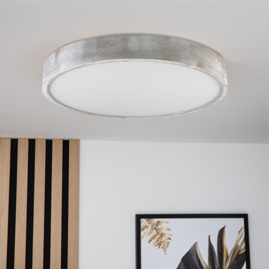 Brilagi - Loftlampe PINO 3xE27/15W/230V fyrretræ/sølv Ø 47,5 cm