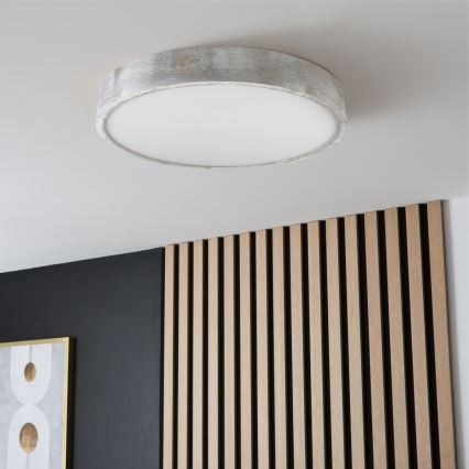 Brilagi - Loftlampe PINO 3xE27/15W/230V fyrretræ/sølv Ø 47,5 cm