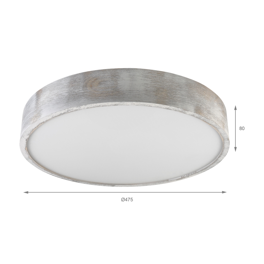 Brilagi - Loftlampe PINO 3xE27/15W/230V fyrretræ/sølv Ø 47,5 cm