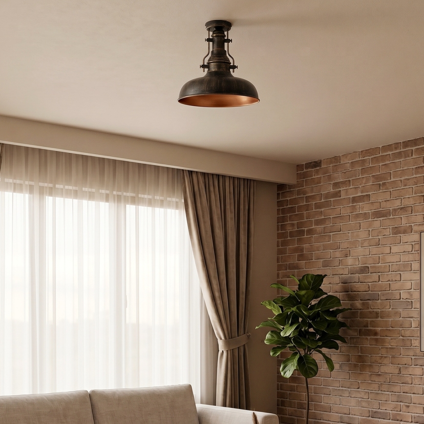Brilagi - Loftlampe PYRONIC 1xE27/40W/230V Ø 32 cm bronze/patina