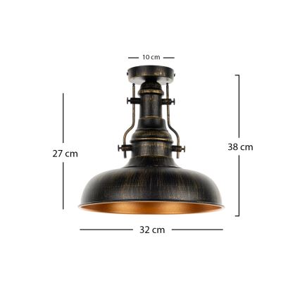 Brilagi - Loftlampe PYRONIC 1xE27/40W/230V Ø 32 cm bronze/patina