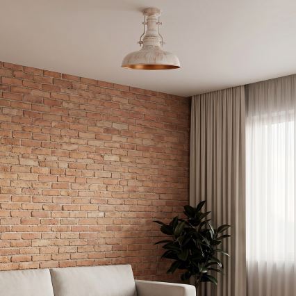 Brilagi - Loftlampe PYRONIC 1xE27/40W/230V Ø 32 cm cremefarvet/patina