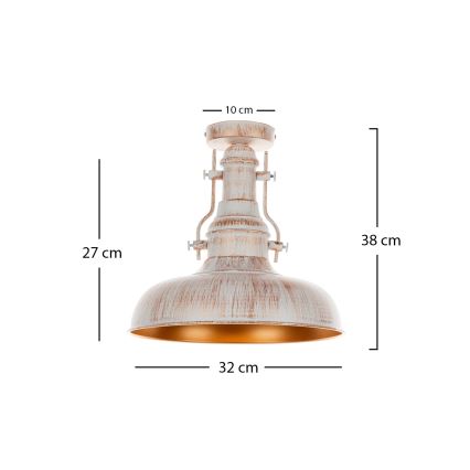Brilagi - Loftlampe PYRONIC 1xE27/40W/230V Ø 32 cm cremefarvet/patina