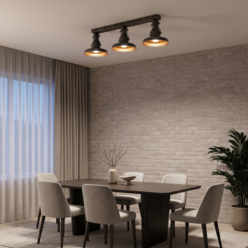 Brilagi - Loftlampe PYRONIC 3xE27/40W/230V bronze/patina