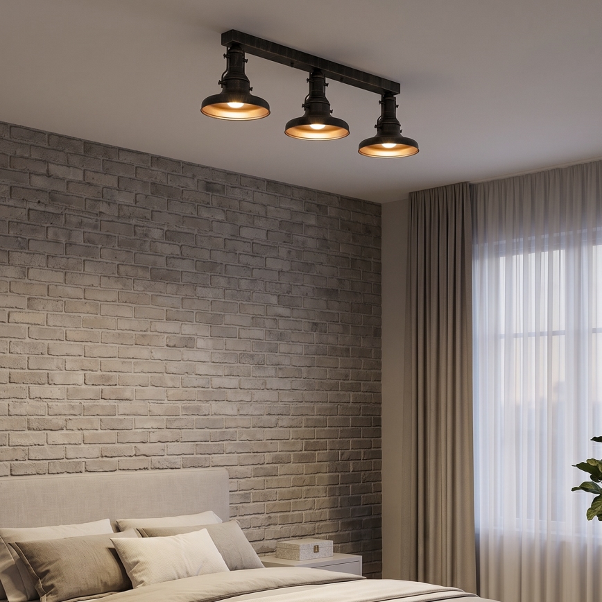 Brilagi - Loftlampe PYRONIC 3xE27/40W/230V bronze/patina