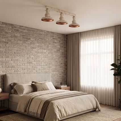 Brilagi - Loftlampe PYRONIC 3xE27/40W/230V creme/patina