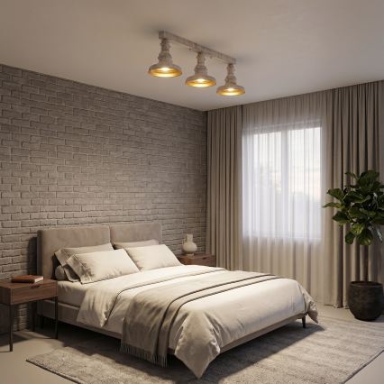 Brilagi - Loftlampe PYRONIC 3xE27/40W/230V creme/patina