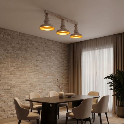 Brilagi - Loftlampe PYRONIC 3xE27/40W/230V creme/patina