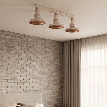 Brilagi - Loftlampe PYRONIC 3xE27/40W/230V creme/patina