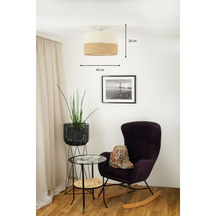 Brilagi - Loftlampe ROYAL YUTE 1xE27/15W/230V diameter 40 cm beige/cremefarvet