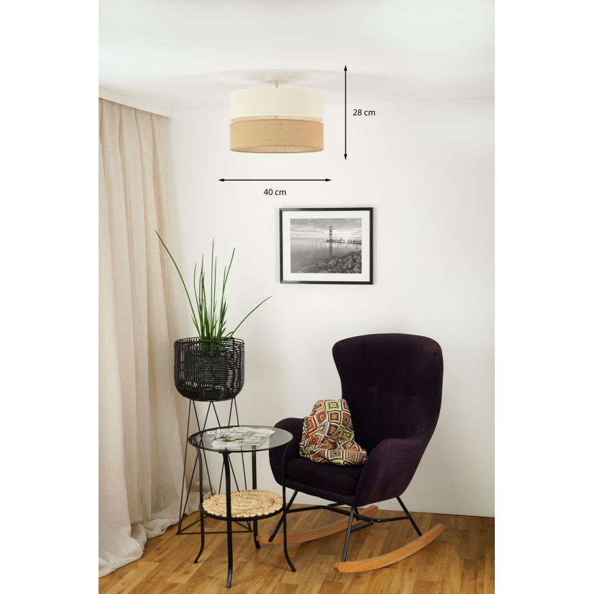 Brilagi - Loftlampe ROYAL YUTE 1xE27/15W/230V diameter 40 cm beige/cremefarvet