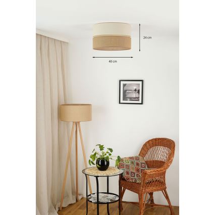 Brilagi - Loftlampe ROYAL YUTE 1xE27/15W/230V diameter 40 cm beige/cremefarvet