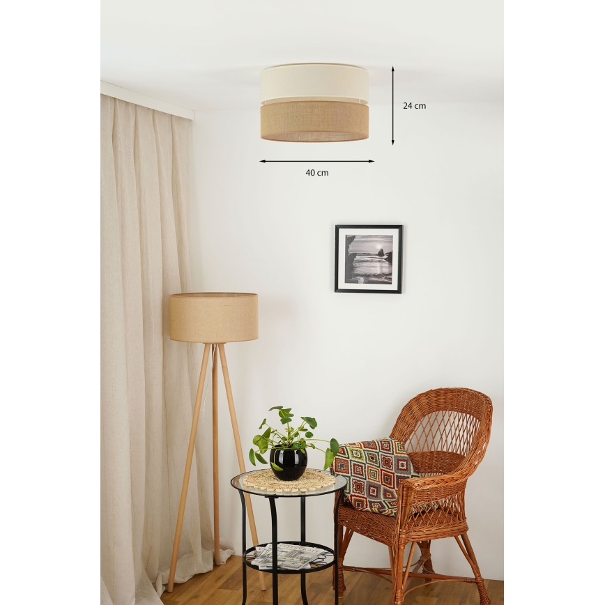 Brilagi - Loftlampe ROYAL YUTE 1xE27/15W/230V diameter 40 cm beige/cremefarvet
