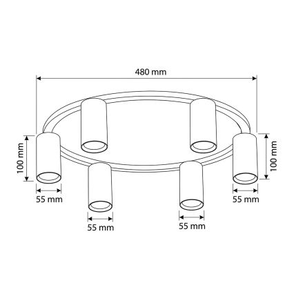 Brilagi - Loftlampe SELE 6xGU10/30W/230V hvid