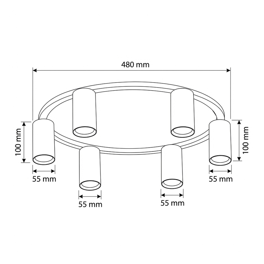 Brilagi - Loftlampe SELE 6xGU10/30W/230V hvid