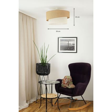 Brilagi - Loftlampe SHINE 1xE27/15W/230V diameter 50 cm beige/cremefarvet