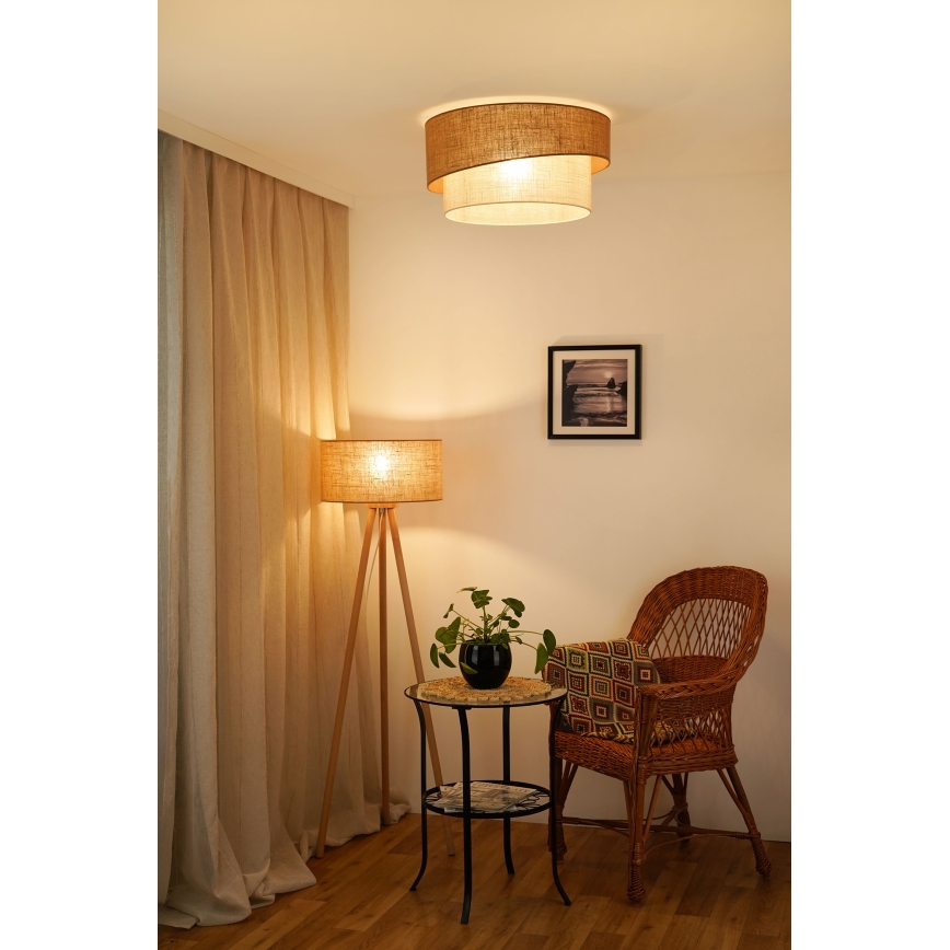 Brilagi - Loftlampe SHINE 1xE27/15W/230V diameter 50 cm beige/cremefarvet