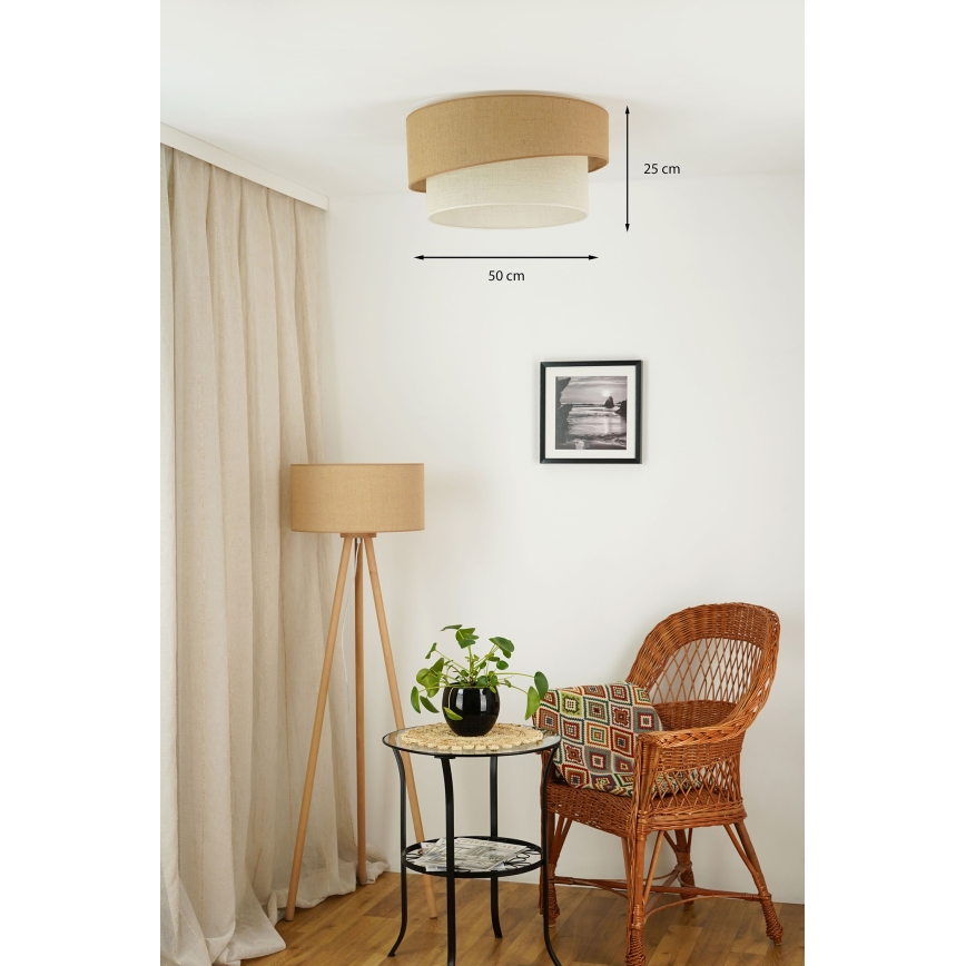 Brilagi - Loftlampe SHINE 1xE27/15W/230V diameter 50 cm beige/cremefarvet