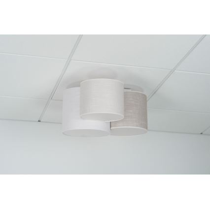 Brilagi - Loftlampe SNAKE 3xE27/15W/230V grå/cremefarvet
