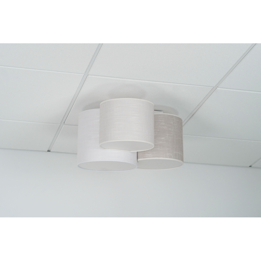 Brilagi - Loftlampe SNAKE 3xE27/15W/230V grå/cremefarvet