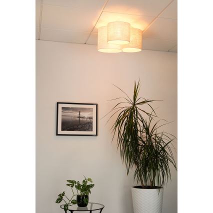 Brilagi - Loftlampe SNAKE 3xE27/15W/230V grå/cremefarvet