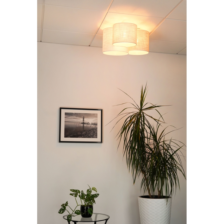 Brilagi - Loftlampe SNAKE 3xE27/15W/230V grå/cremefarvet