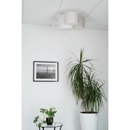 Brilagi - Loftlampe SNAKE 3xE27/15W/230V grå/cremefarvet