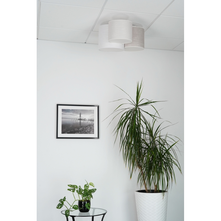 Brilagi - Loftlampe SNAKE 3xE27/15W/230V grå/cremefarvet