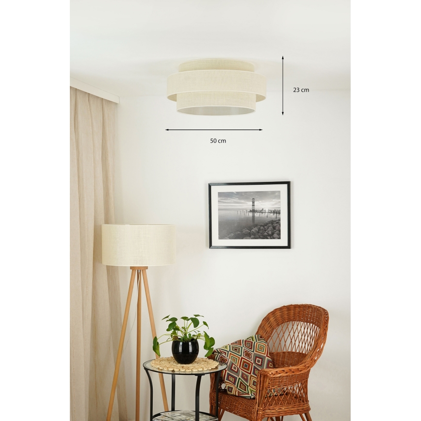 Brilagi - Loftlampe SPACE YUTE LED/12W/230V diameter 50 cm 3000K/4000K/6400K cremefarvet