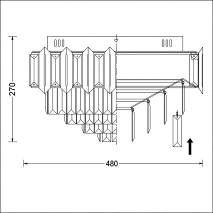 BRILAGI - Loftlampe SPECTRA, 5 x E14/40W/230V, Ø 48 cm, sort