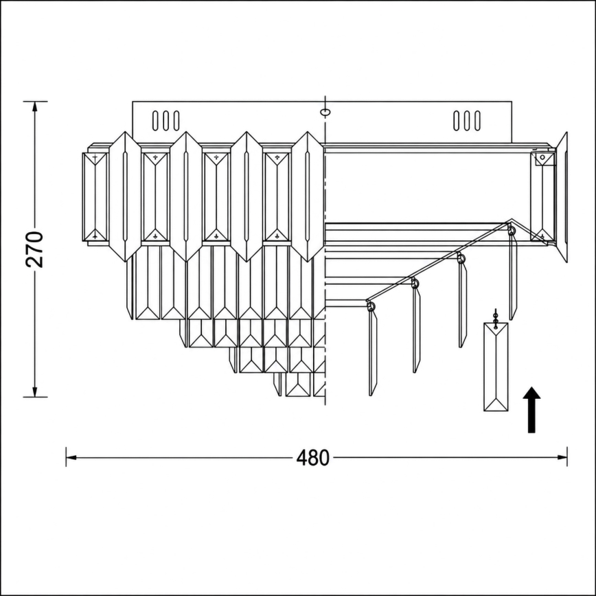BRILAGI - Loftlampe SPECTRA, 5 x E14/40W/230V, Ø 48 cm, sort