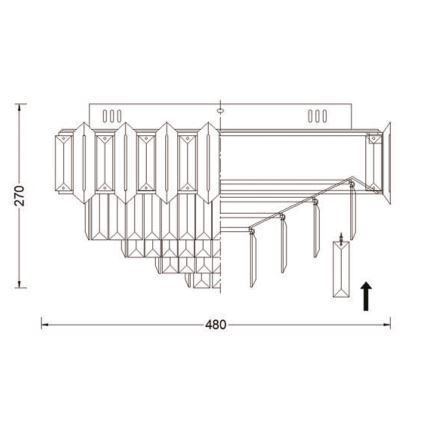 Brilagi - Loftlampe SPECTRA 5xE14/40W/230V Ø 48 cm guldfarvet