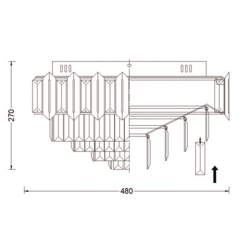 Brilagi - Loftlampe SPECTRA 5xE14/40W/230V Ø 48 cm guldfarvet