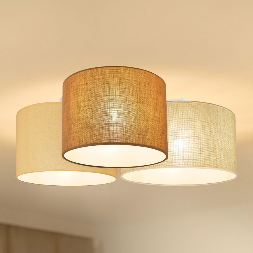 Brilagi - Loftlampe SPIDER 3xE27/15W/230V 60x70 cm beige/cremefarvet