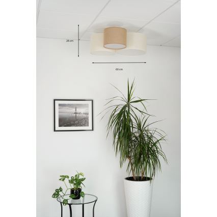 Brilagi - Loftlampe SPIDER 3xE27/15W/230V 60x70 cm beige/cremefarvet