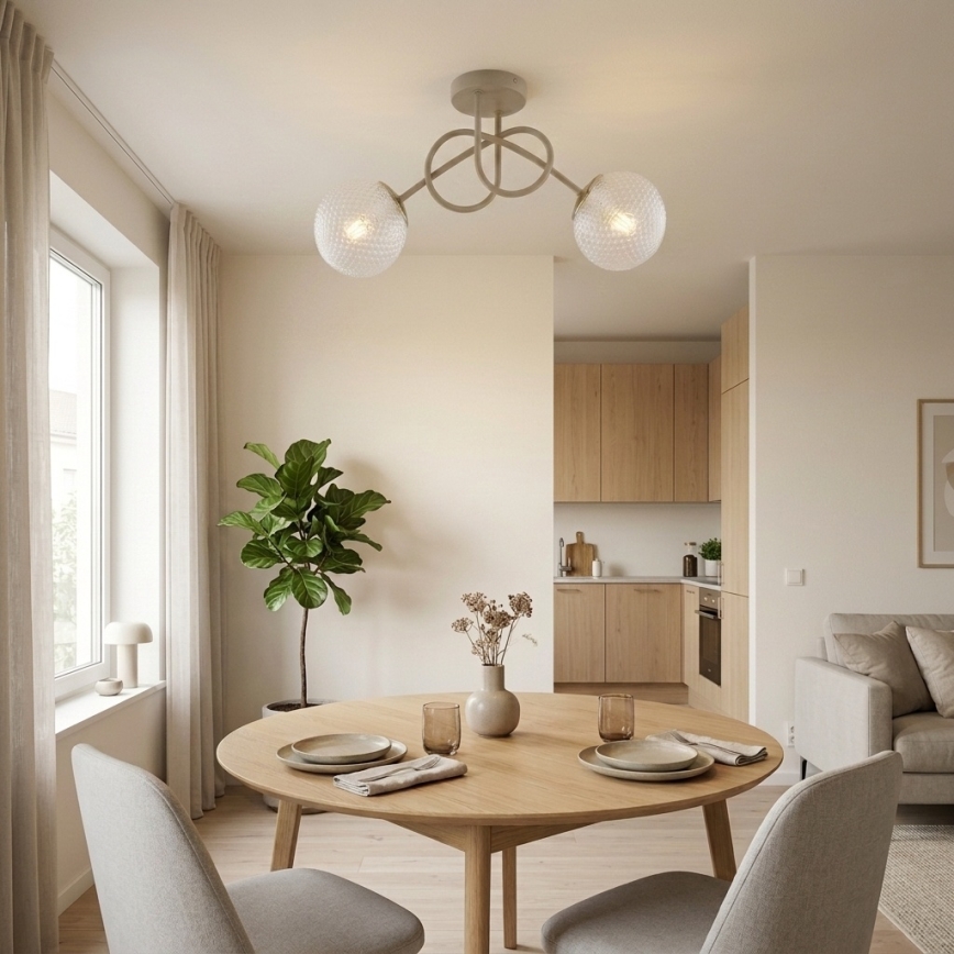 Brilagi - Loftlampe STELLA 2xE27/60W/230V beige/guld