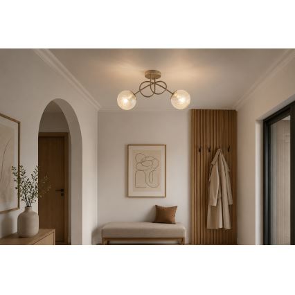 Brilagi - Loftlampe STELLA 2xE27/60W/230V beige/guld