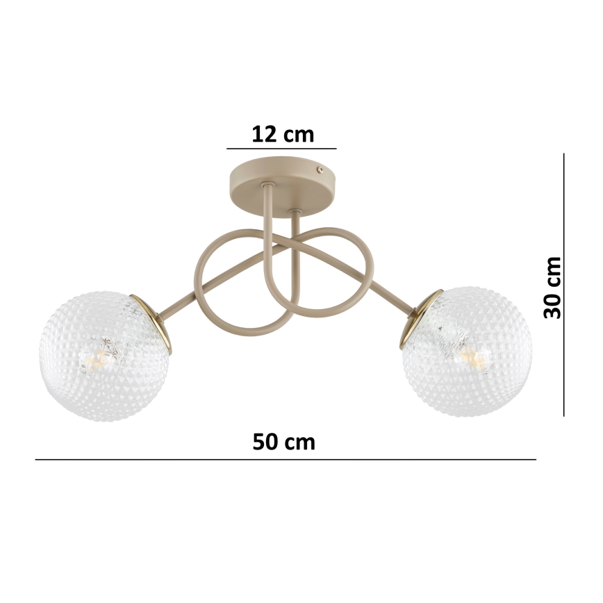 Brilagi - Loftlampe STELLA 2xE27/60W/230V beige/guld