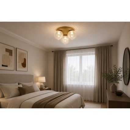 Brilagi - Loftlampe STELLA 3xE27/60W/230V Ø 35 cm beige/guld