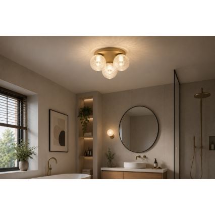 Brilagi - Loftlampe STELLA 3xE27/60W/230V Ø 35 cm beige/guld