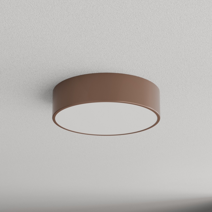 Brilagi - Badeværelsesloftlampe med bevægelses- og skumringssensor CLARE 2xE27/24W/230V Ø 30 cm brun IP54