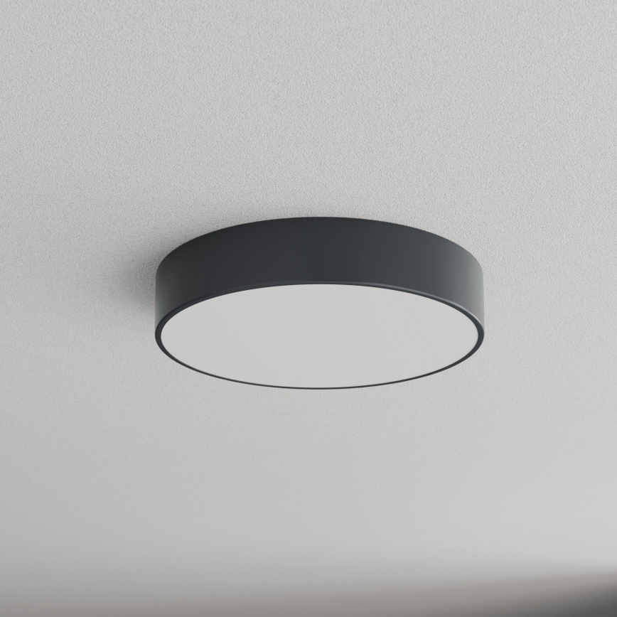 Brilagi - Badeværelsesloftlampe med bevægelses- og skumringssensor CLARE 3xE27/24W/230V Ø 40 cm antracit IP54