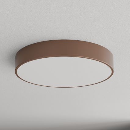 Brilagi - Badeværelsesloftlampe med bevægelses- og skumringssensor CLARE 4xE27/24W/230V Ø 50 cm brun IP54