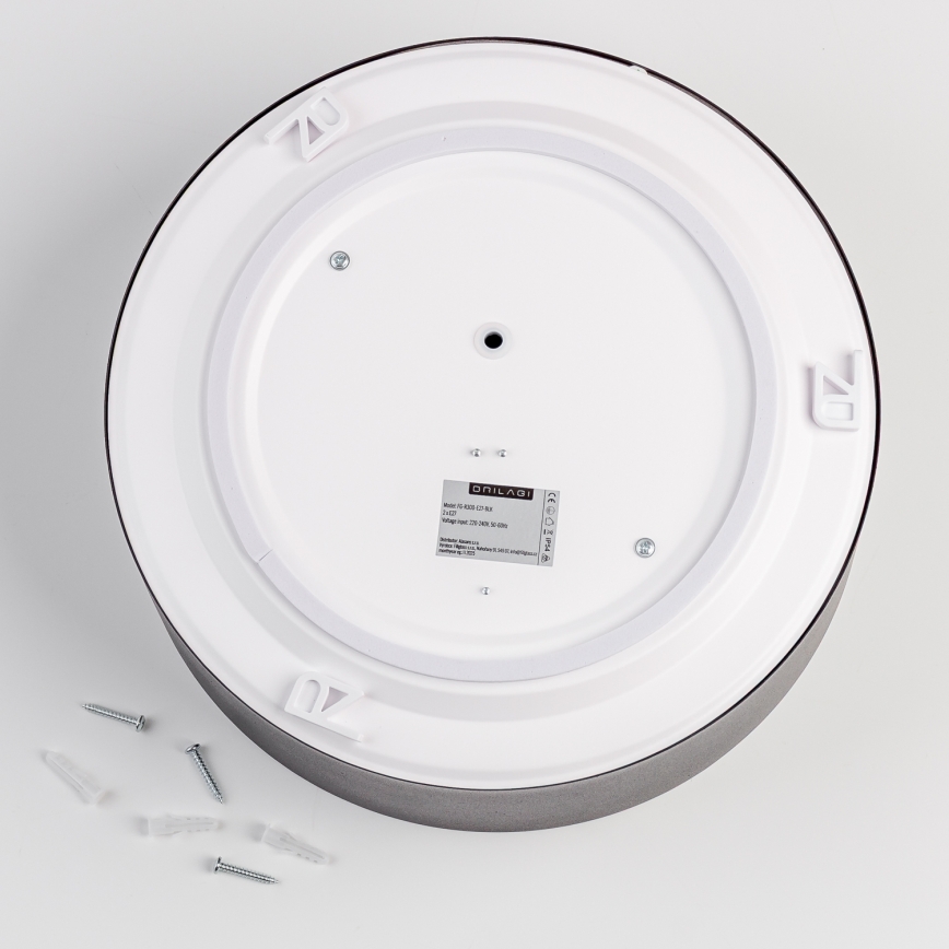 Brilagi - Loftlampe til badeværelse POOL 2x E27/15W/230V Ø 30 cm IP54 sort