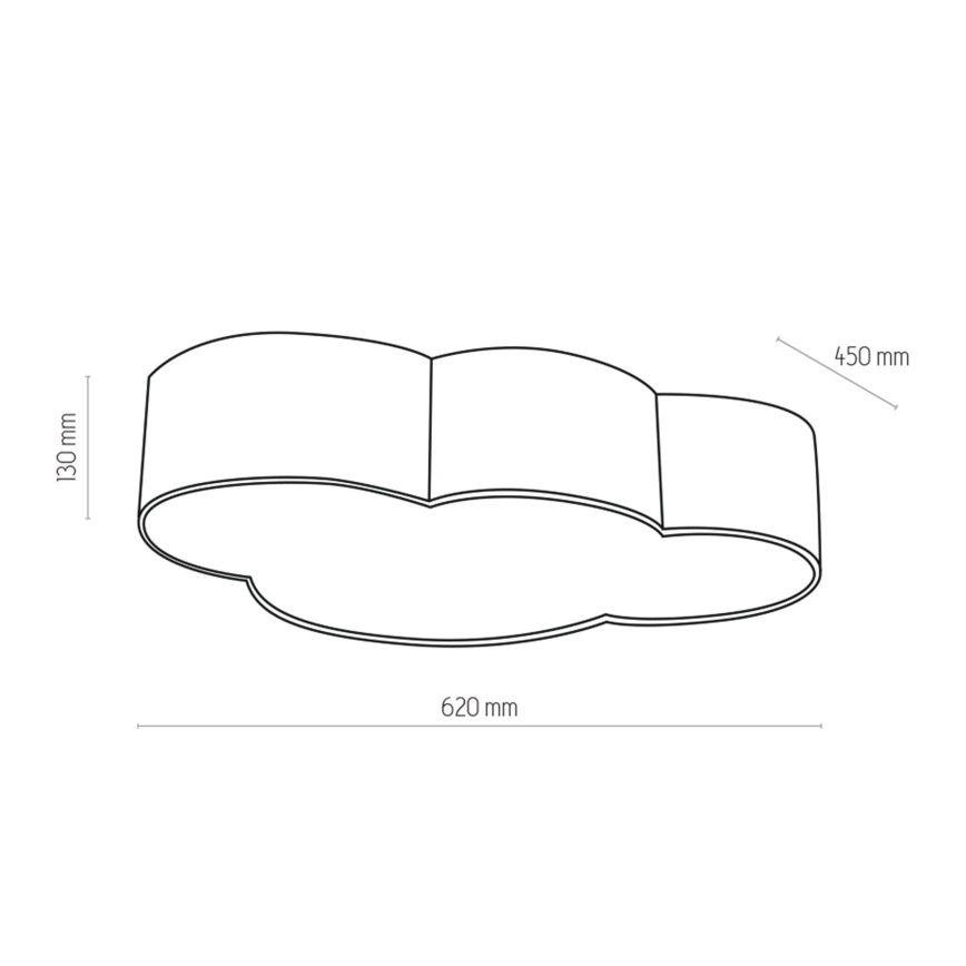 Brilagi - Loftlampe til børn NIMBUS 4xE27/15W/230V grå