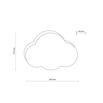Brilagi - Loftlampe til børn NIMBUS MINI 2xE27/15W/230V grå
