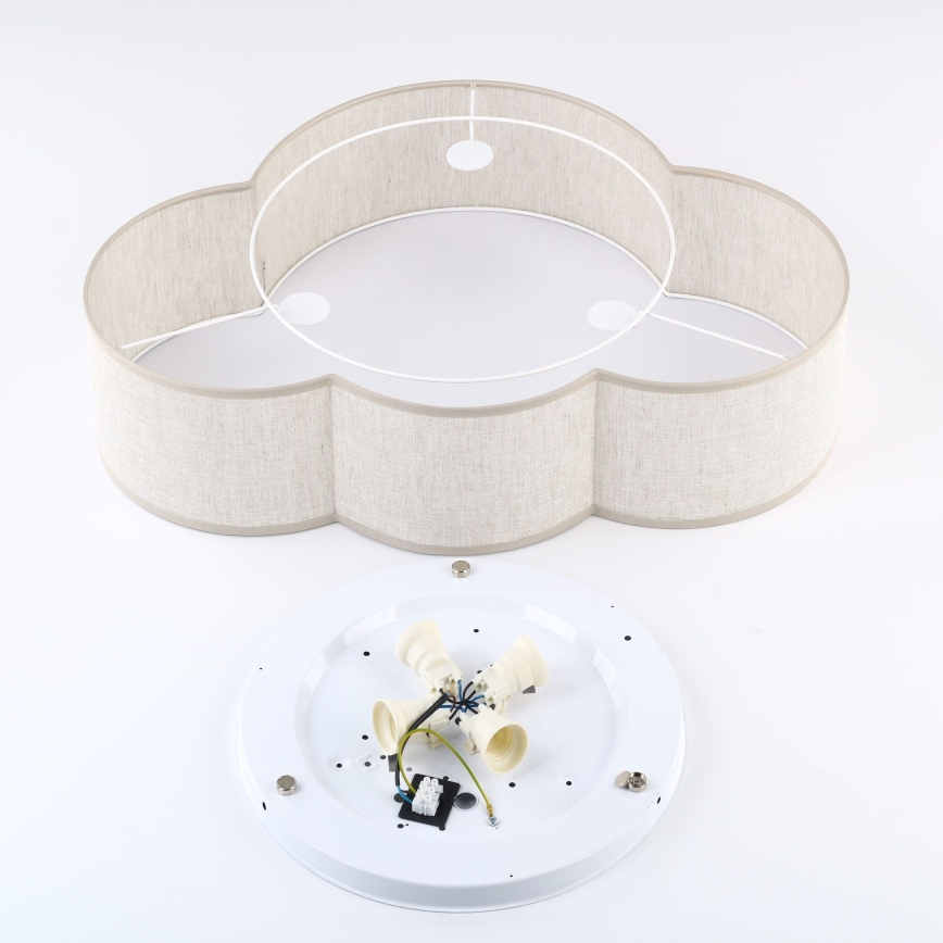 Brilagi - Loftlampe til børneværelset NIMBUS 4xE27/15W/230V 46x63 cm beige