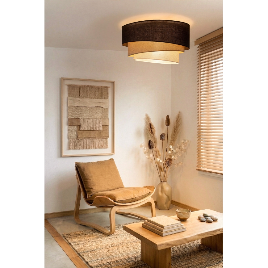 Brilagi - Loftlampe TRIO 3xE27/60W/230V Ø 60 cm brun/beige/hvid