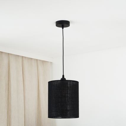Brilagi - Loftlampe på kabel TUBES 1xE27/15W/230V Ø 20 cm sort
